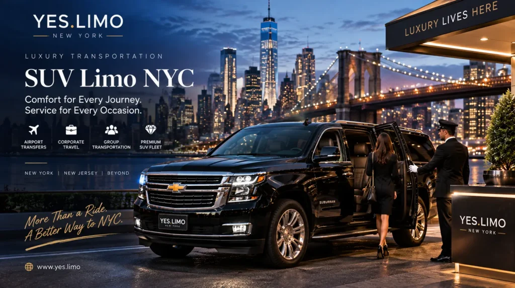 SUV Limo NYC luxury chauffeur service by YES LIMO.